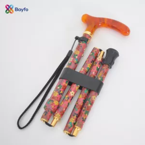 Amber Derby Walking Cane with Confetti Floral Fabric Wrapped Beechwood Shaft and Brass Collar supplier