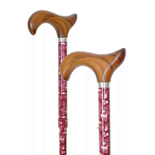 Height Adjustable Folding Cane with Derby Handle supplier