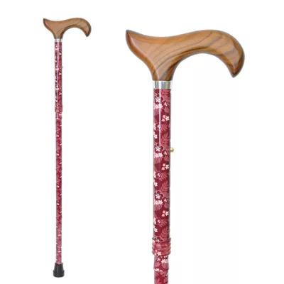 Height Adjustable Folding Cane with Derby Handle manufacturer