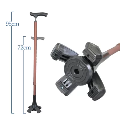 Adjustable self standing cane