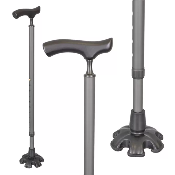 6 Support Rubber Foot for Walking Canes 3/4 Inch Shaft, Self-Standing, Anti-Slip Stable 6 Point Cane Tip Universal 6 Leg for Walking Stick