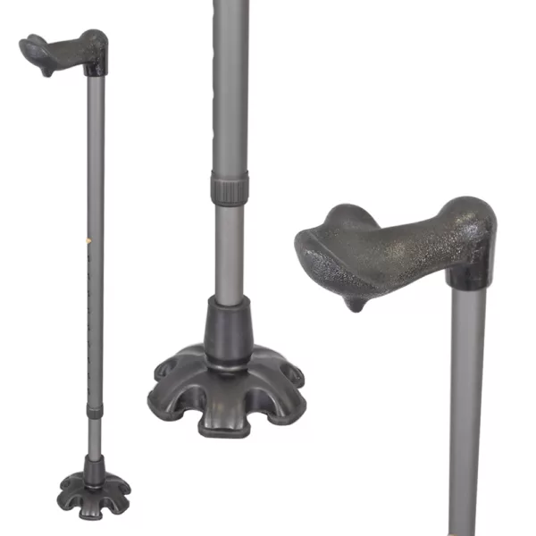 Cane Tip with 6 Support Rubber Foot for Walking Stick 3/4 Inch Shaft, Self-Stand