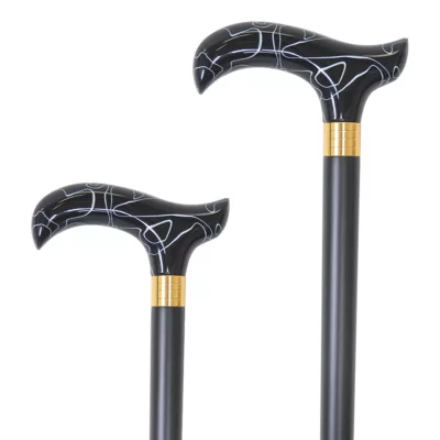 Black & White Acrylic Derby Modern Walking Stick supplier & factory