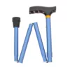 Blue Height-Adjustable Folding Walking Stick with Crutch Handle supplier