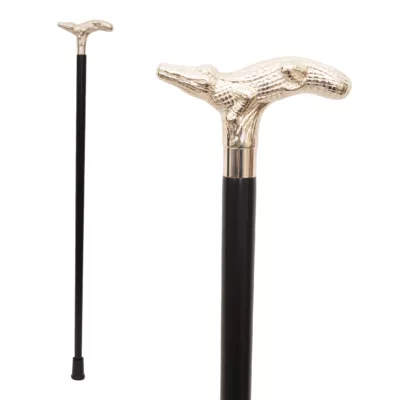 Brass Alligator Handle Walking Cane with Black shaft manufacturer