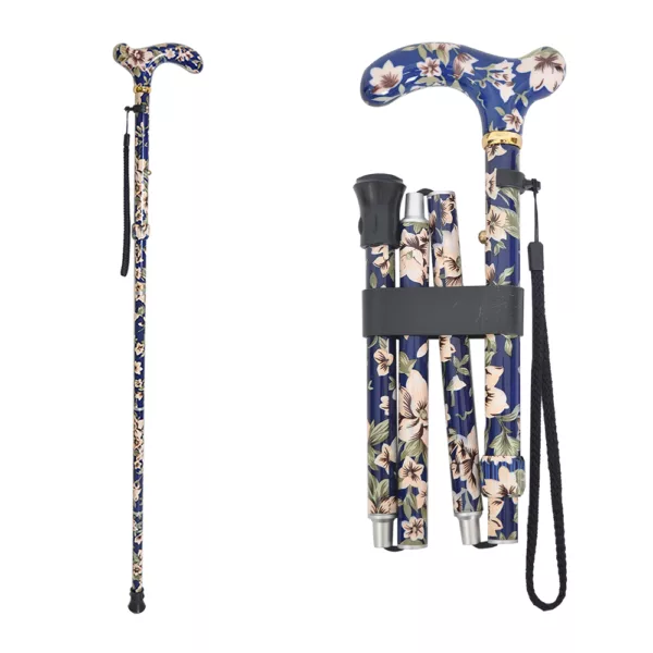 Fashionable Folding Patterned Walking Stick