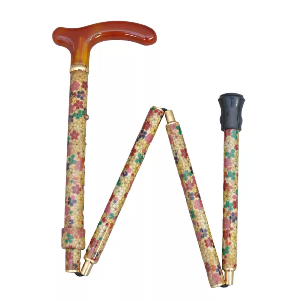 Luxury FABRIC-WRAPPED Fritz Walking stick MULTI FLORAL