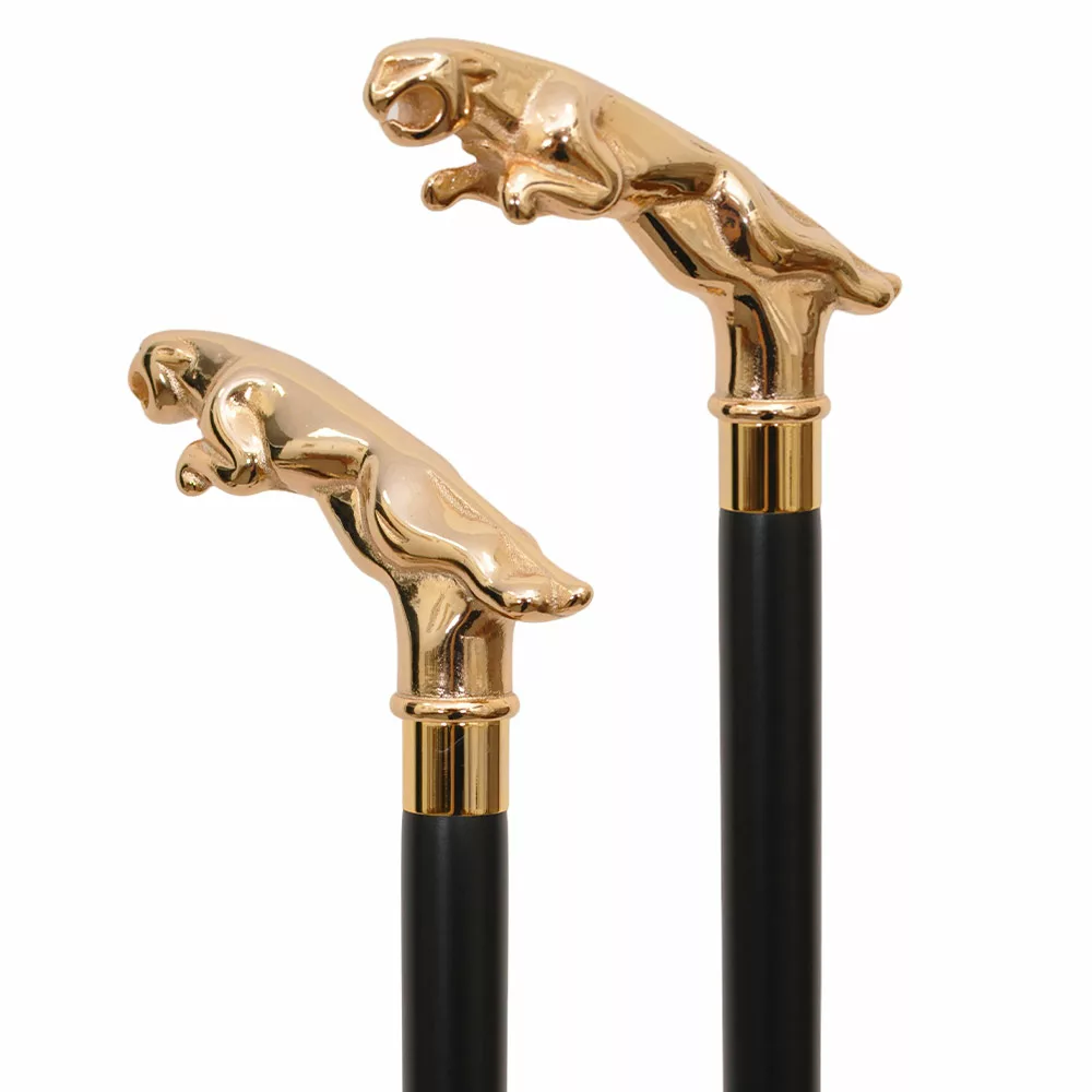 CAPE SHOPPERS Brass Walking Leopard Large Gold Cheetah Penther for
