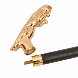 Luxury Gold Leopard Handle Fashion Walking Cane manufacturer