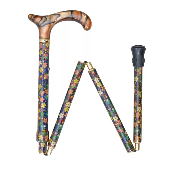 Luxury Walking Sticks FABRIC-WRAPPED, BLUE/MULTI FLORAL