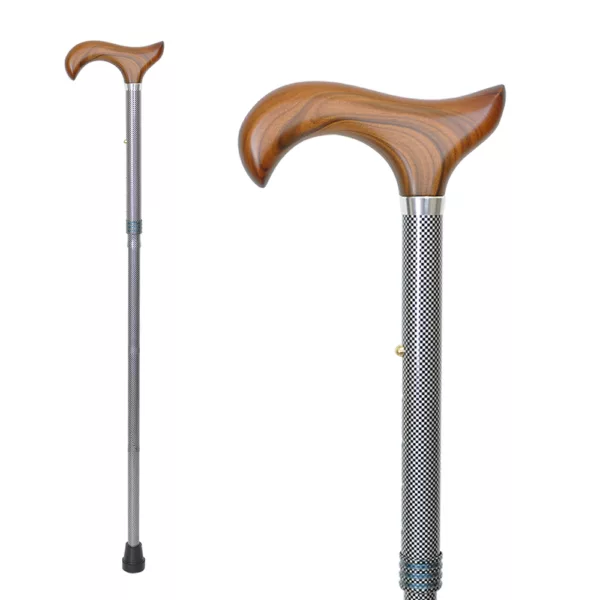 Safety Grey Plaid Pattern Foldable Telecopic Cane manufacturer