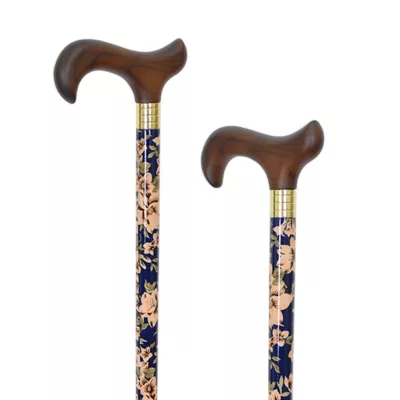 Wood Walking Stick Floral Print on Shaft supplier company factory